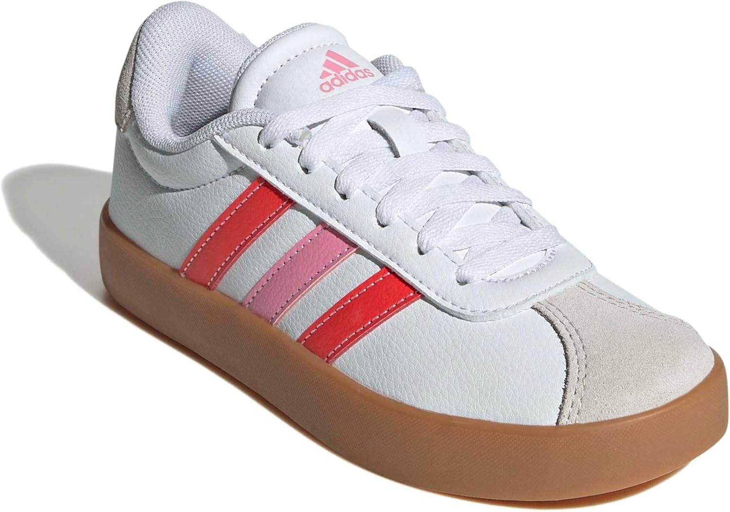 image:imageAdidas UnisexChild Vl Court BoldWhiteBright RedBliss Pink