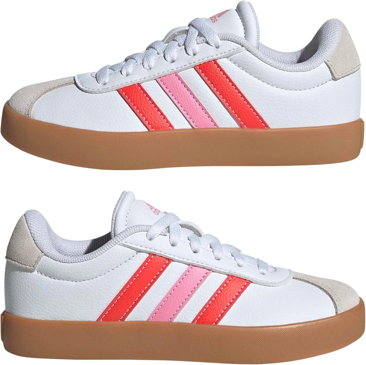 image:imageAdidas UnisexChild Vl Court BoldWhiteBright RedBliss Pink