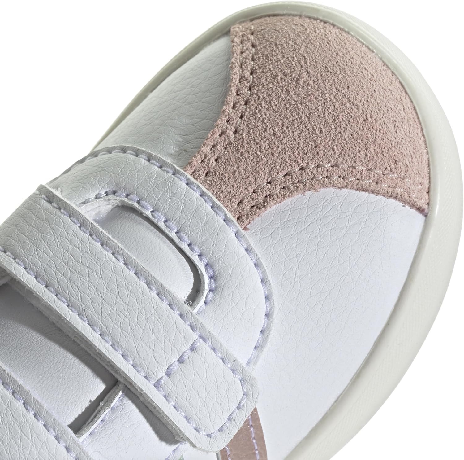image:imageAdidas UnisexChild Vl Court BoldWhiteLinen Green MetallicSandy Pink Metallic