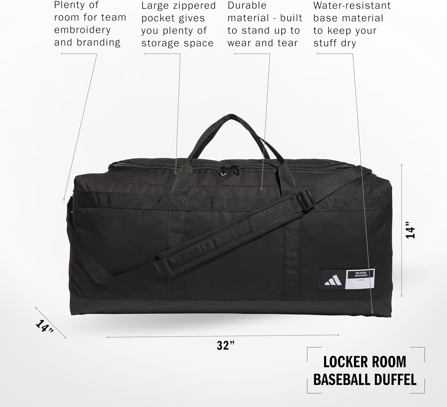 image:imageLocker Room Baseball Duffel BagBlackWhite2