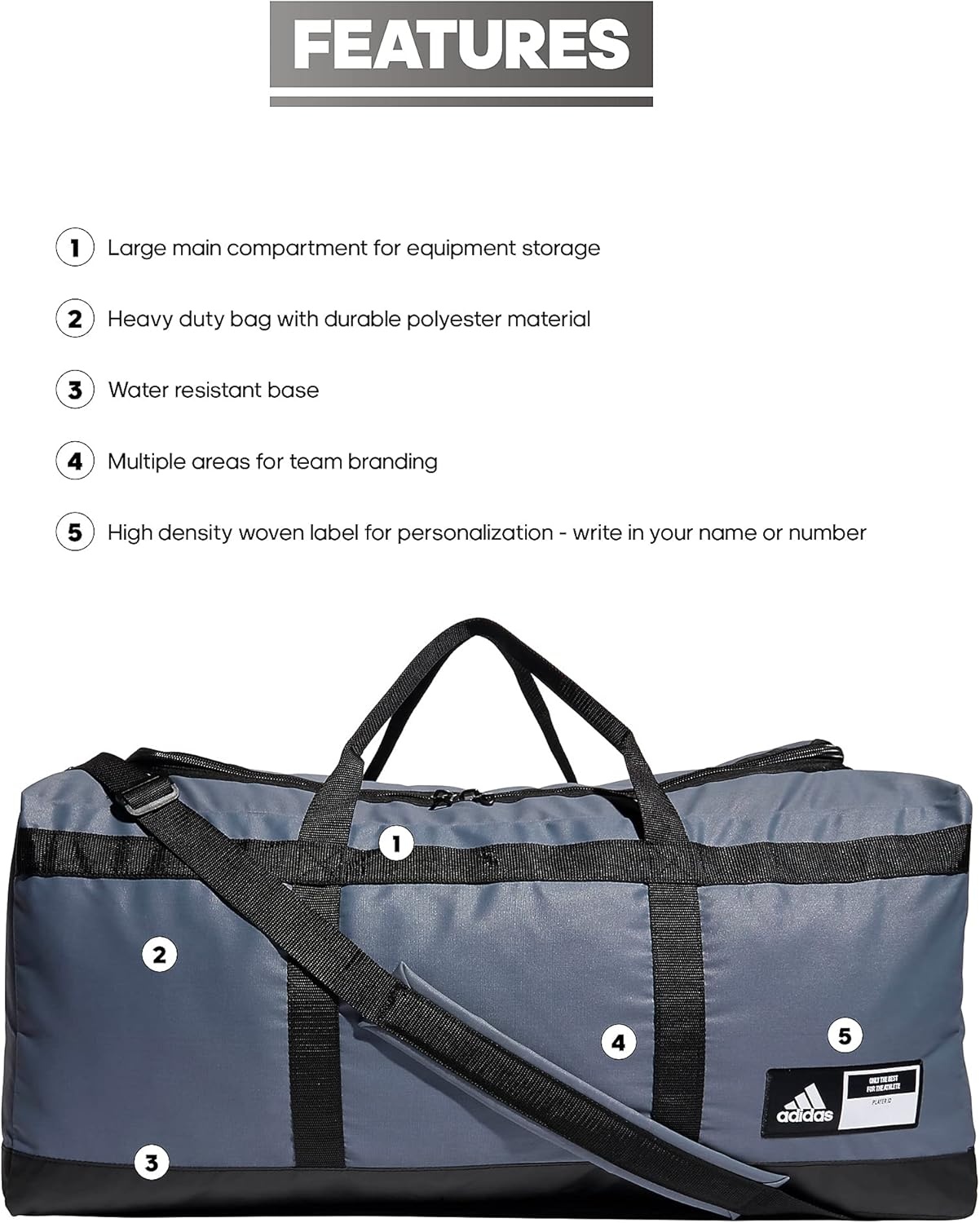 image:imageLocker Room Baseball Duffel BagOnix GreyBlack