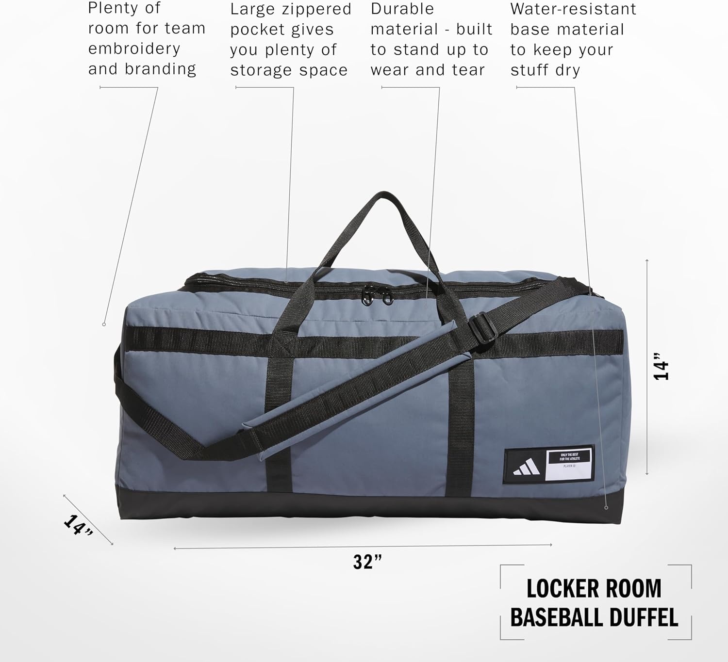 image:imageLocker Room Baseball Duffel BagOnix GreyBlack2