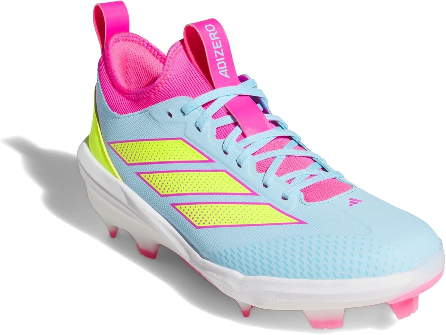 image:imageadidas Adizero Impact 20 TPU Baseball CleatsBliss BlueLucid LemonLucid Pink