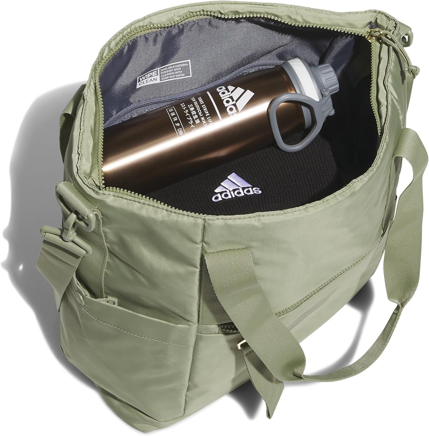 image:imageadidas All Me Tote Bag Everyday Carryall with Crossbody StrapTent GreenGold Metallic