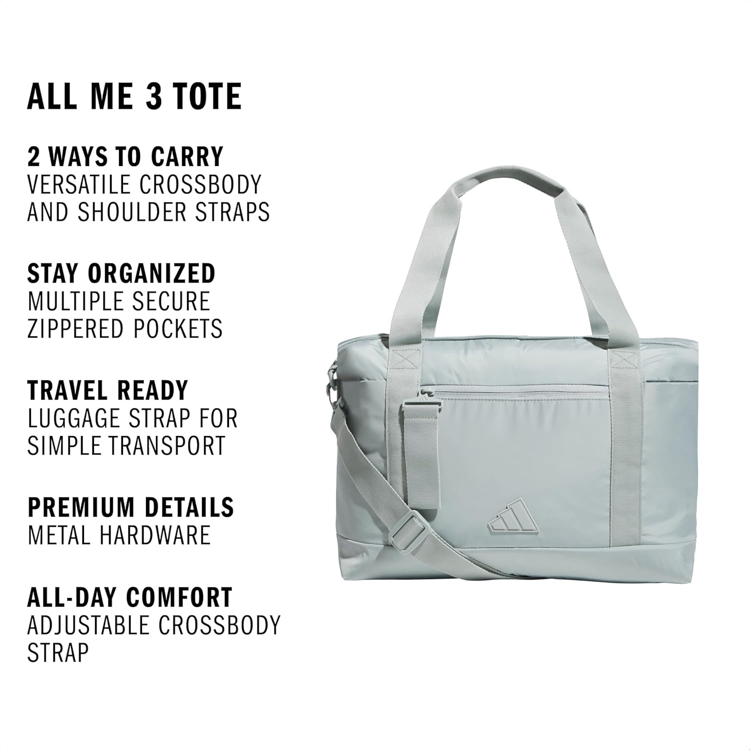 image:imageadidas All Me Tote Bag Everyday Carryall with Crossbody StrapWonder Sage Green