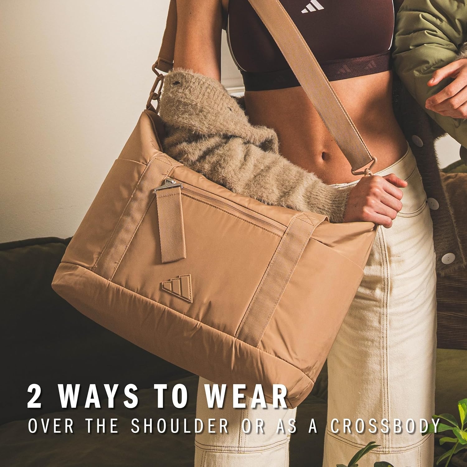 image:imageadidas All Me Tote Bag Everyday Carryall with Crossbody StrapWonder Sage Green