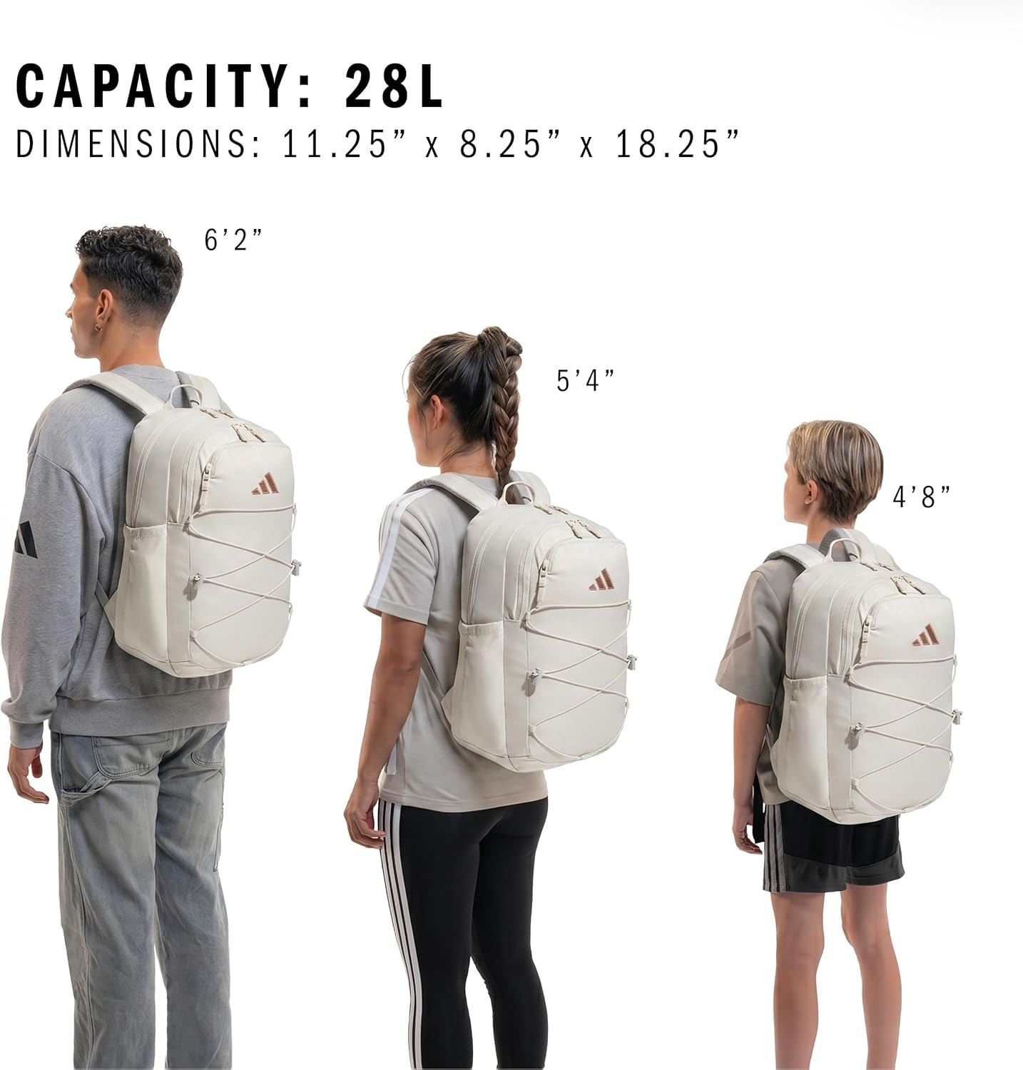 image:imageadidas Amplifier Backpack for Laptop School and Gym 28LAlumina BeigeRose GoldBungie