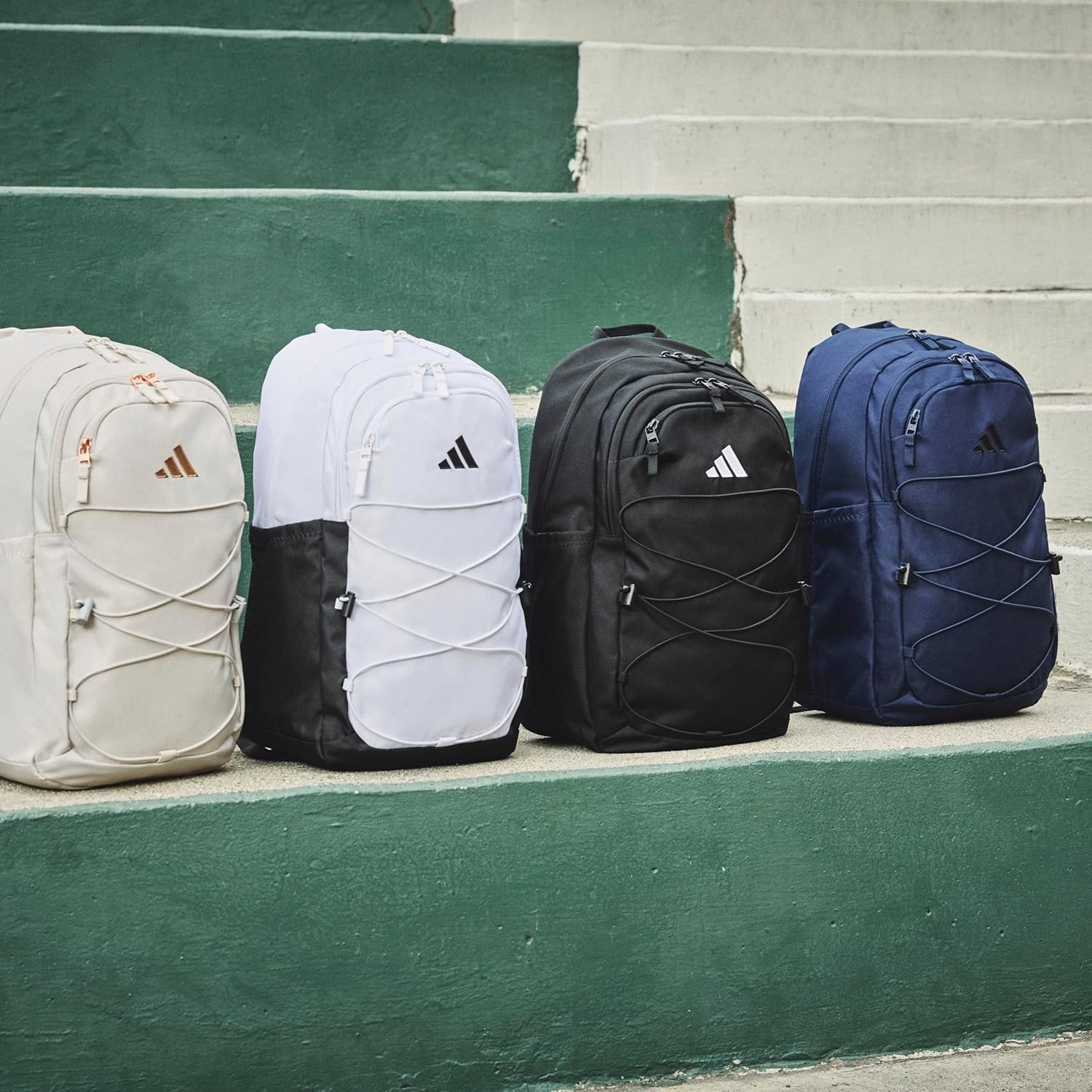 image:imageadidas Amplifier Backpack for Laptop School and Gym 28LBlackWhiteBungie