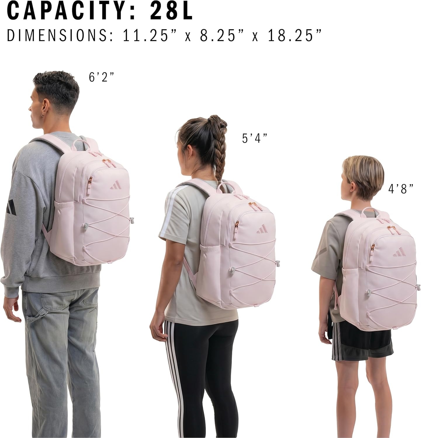 image:imageadidas Amplifier Backpack for Laptop School and Gym 28LDistilled PinkDual Lilac PurpleBungie