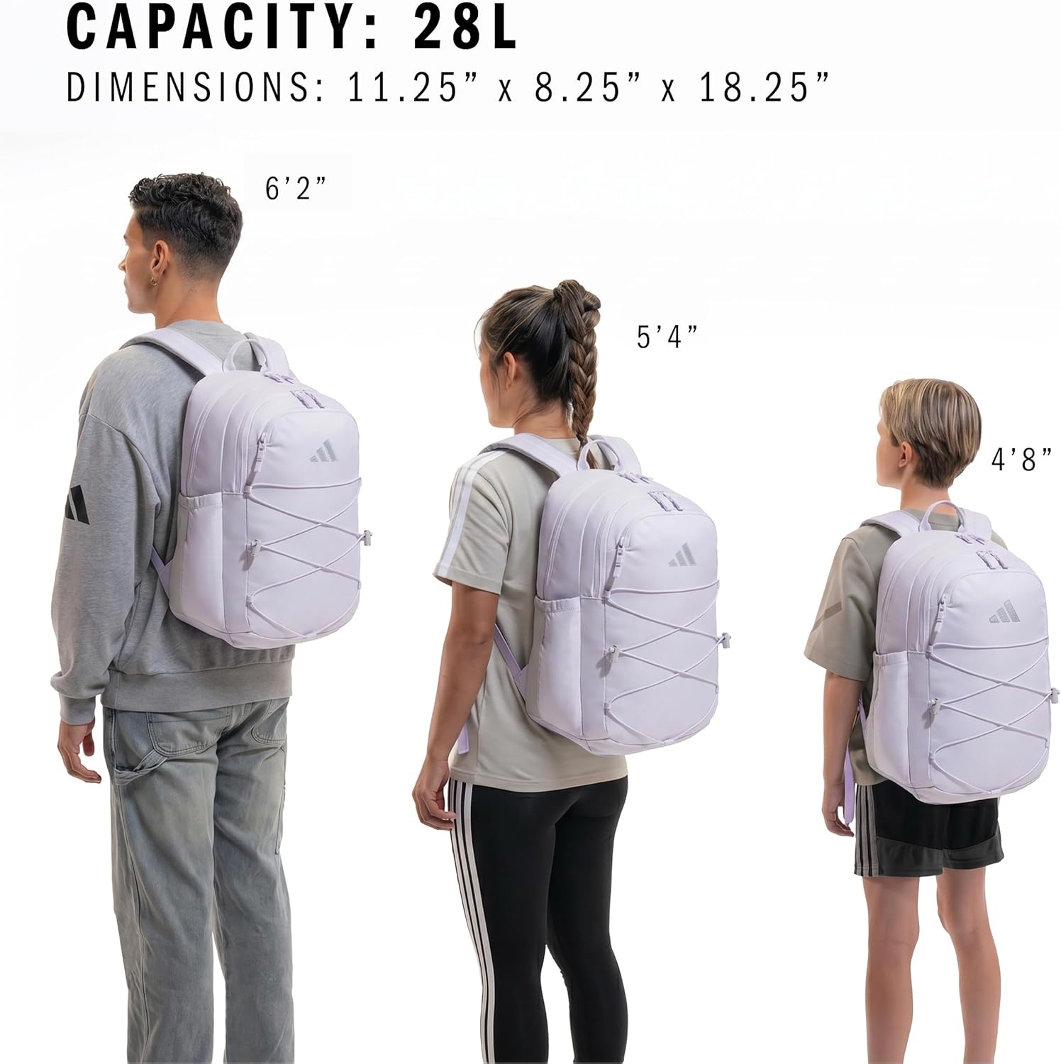 image:imageadidas Amplifier Backpack for Laptop School and Gym 28LFrozen PurpleBungie
