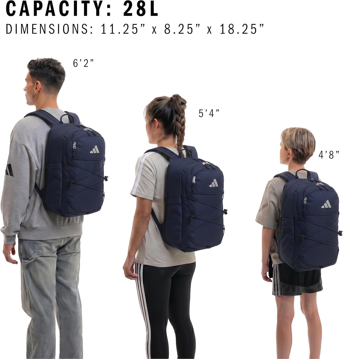 image:imageadidas Amplifier Backpack for Laptop School and Gym 28LNight IndigoBlackBungie