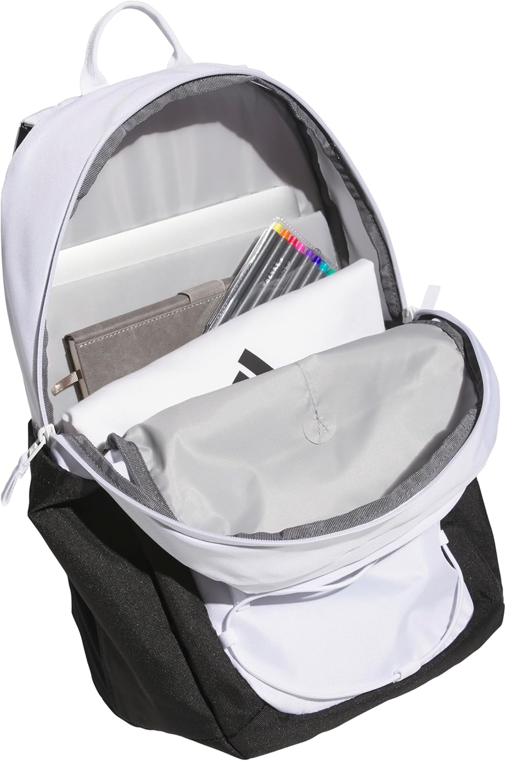 image:imageadidas Amplifier Backpack for Laptop School and Gym 28LWhiteBlackBungie