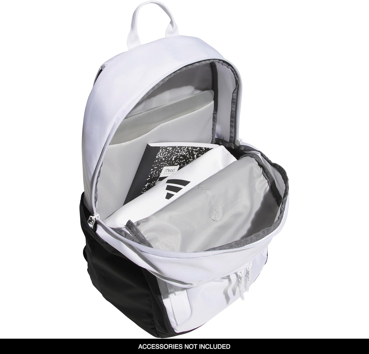 image:imageadidas Amplifier Backpack for Laptop School and Gym 28LWhiteBlackRegular
