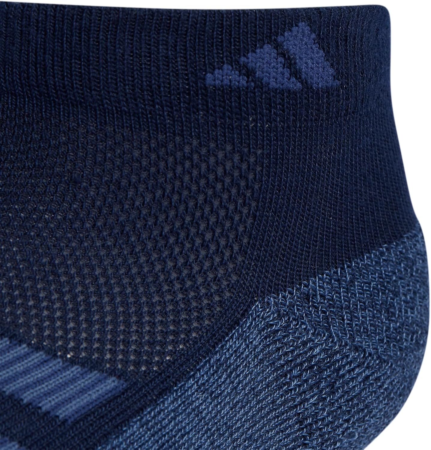 image:imageadidas Boys Cushioned Angle Stripe Low Cut Socks 6Pack Little KidBig KidAdultWhiteCollegiate NavyWonder Steel BlueStripe