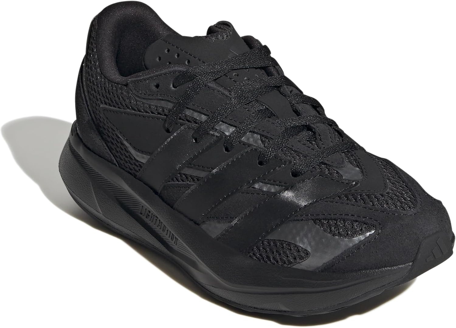image:imageadidas Boys Lightblaze Lace Up SneakersBlackBlackIron Metallic