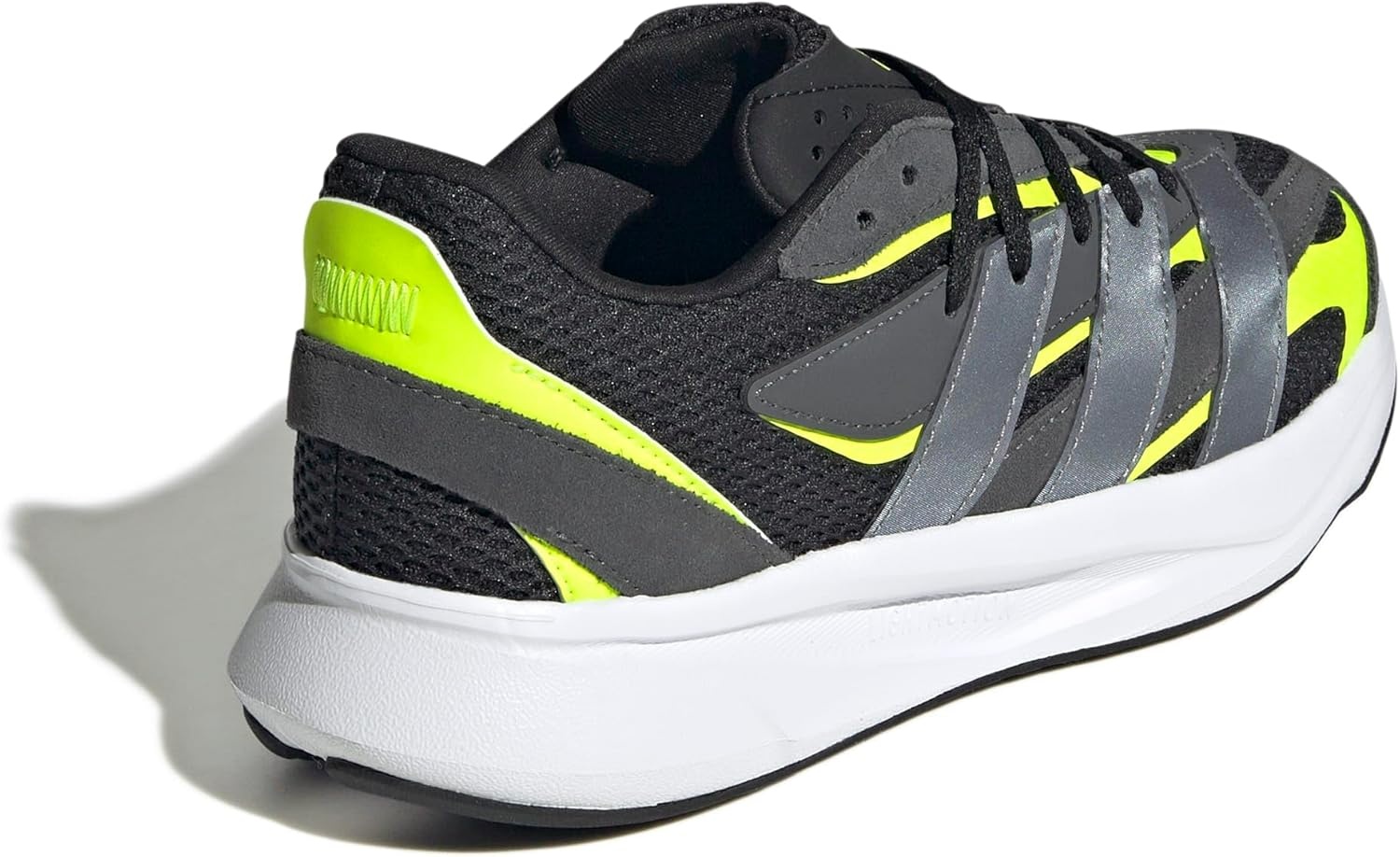 image:imageadidas Boys Lightblaze Lace Up SneakersBlackIron MetallicLucid Lemon