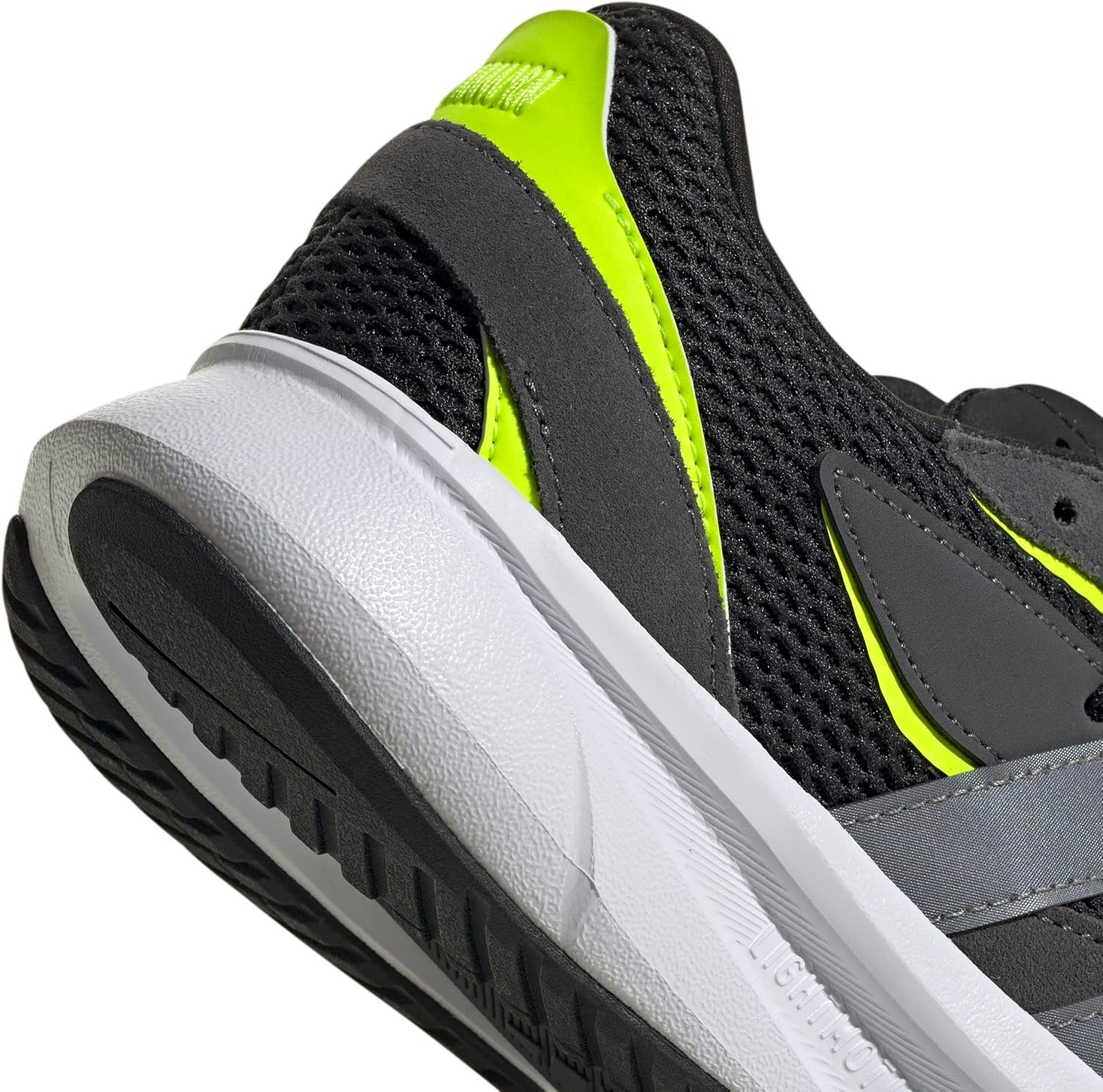 image:imageadidas Boys Lightblaze Lace Up SneakersBlackIron MetallicLucid Lemon