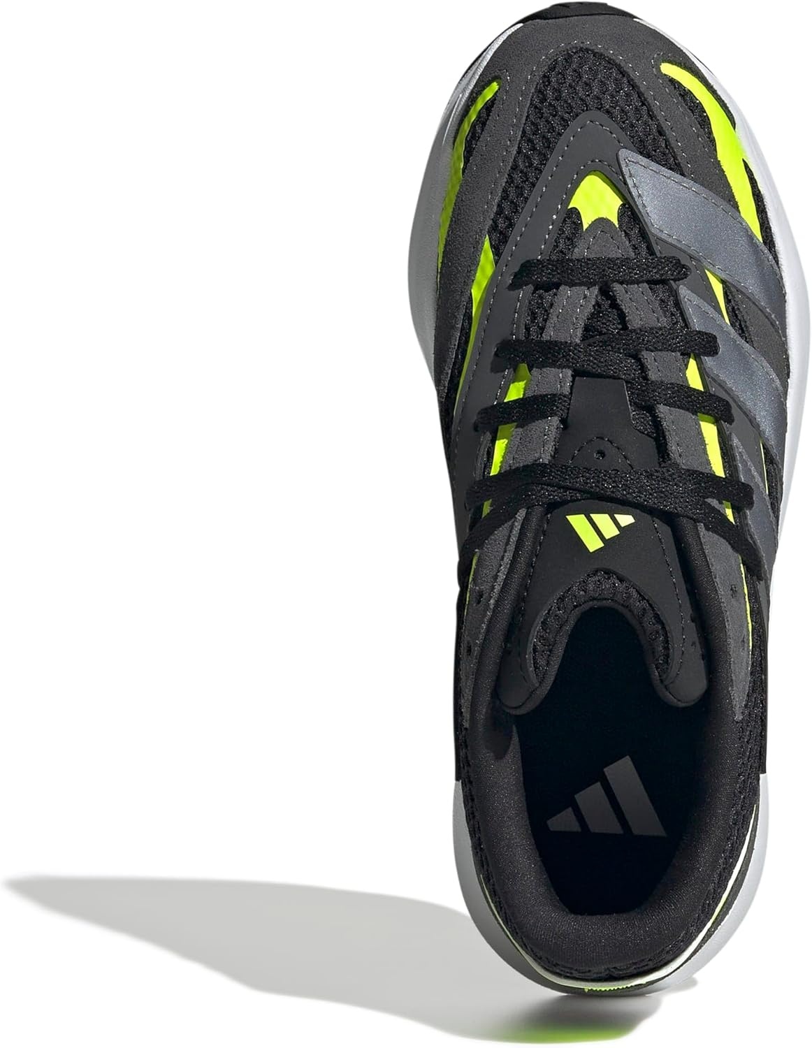 image:imageadidas Boys Lightblaze Lace Up SneakersBlackIron MetallicLucid Lemon