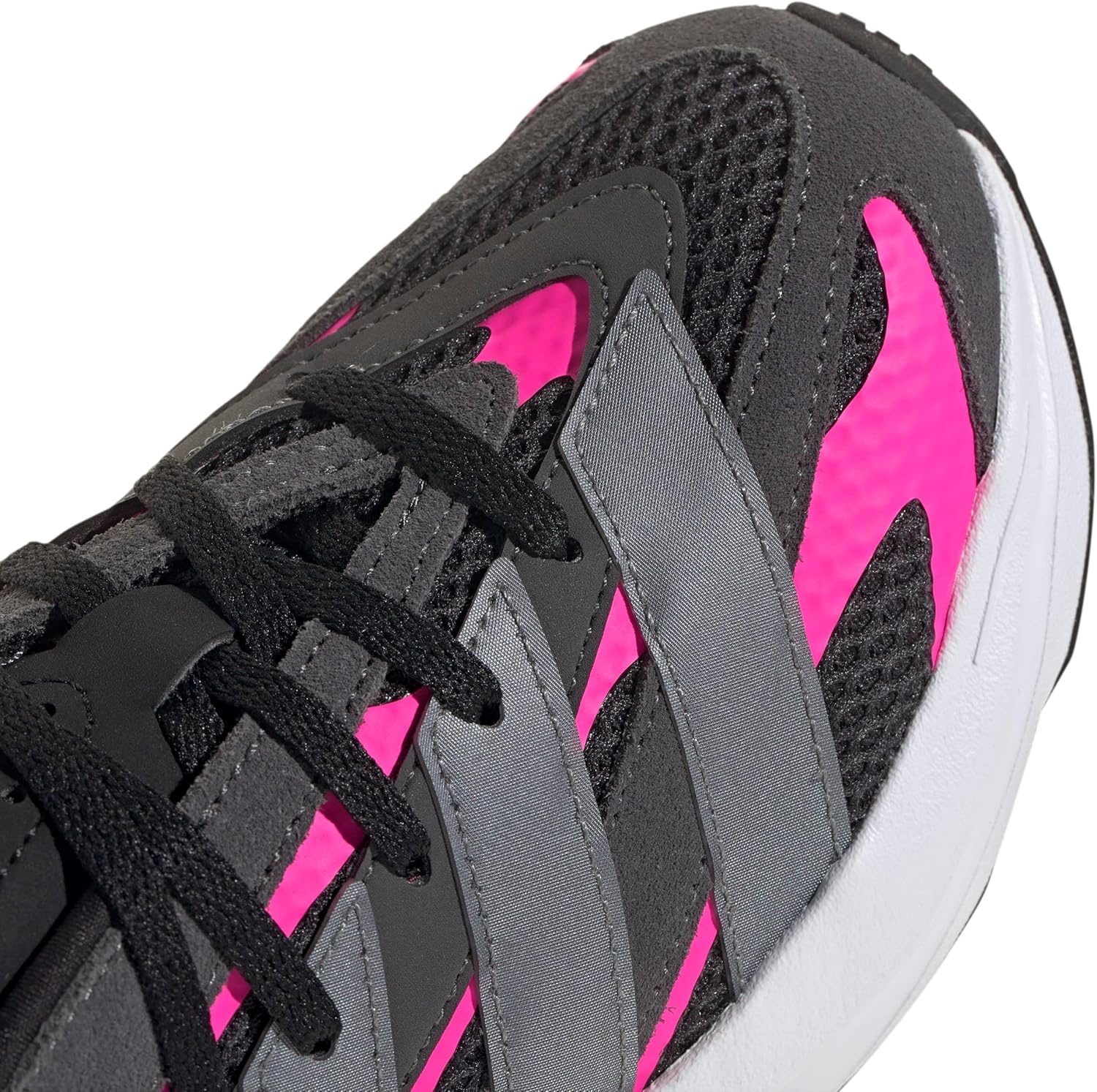 image:imageadidas Boys Lightblaze Lace Up SneakersBlackIron MetallicLucid Pink