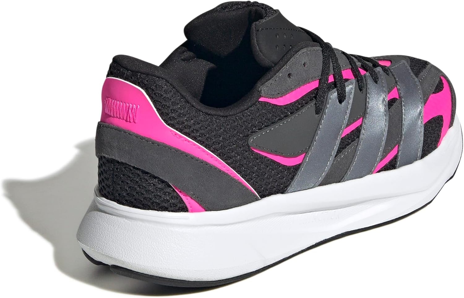 image:imageadidas Boys Lightblaze Lace Up SneakersBlackIron MetallicLucid Pink