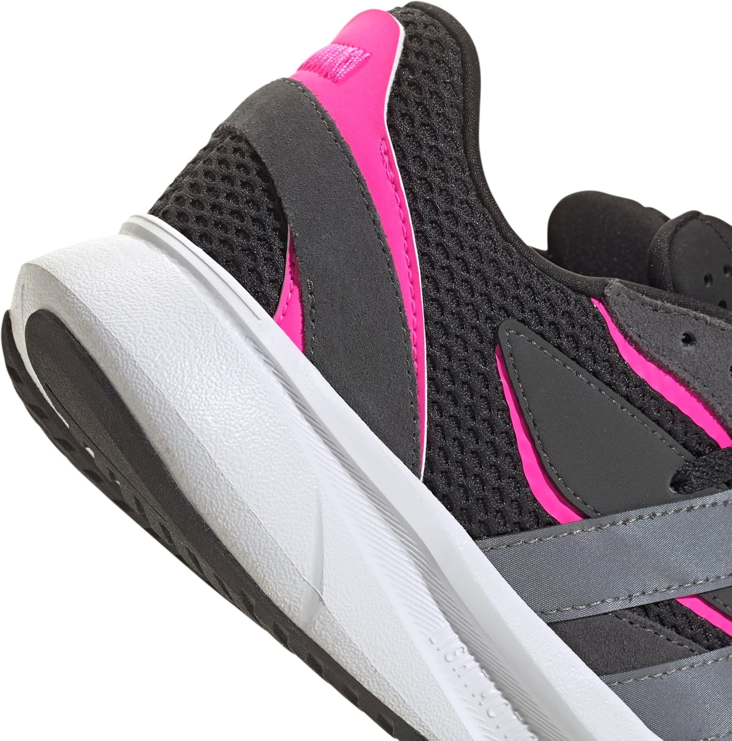 image:imageadidas Boys Lightblaze Lace Up SneakersBlackIron MetallicLucid Pink