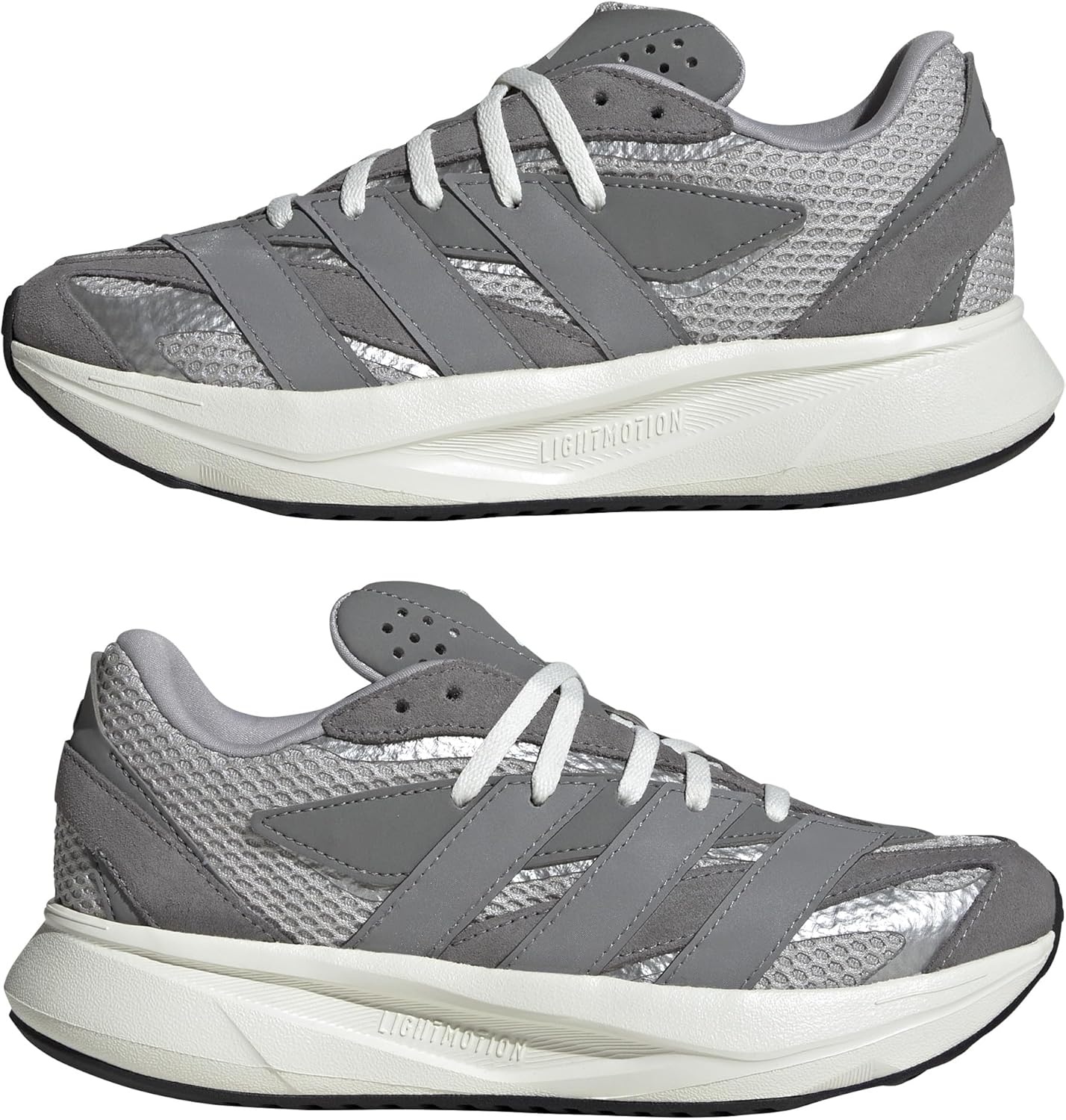image:imageadidas Boys Lightblaze Lace Up SneakersGreyGreySilver Metallic