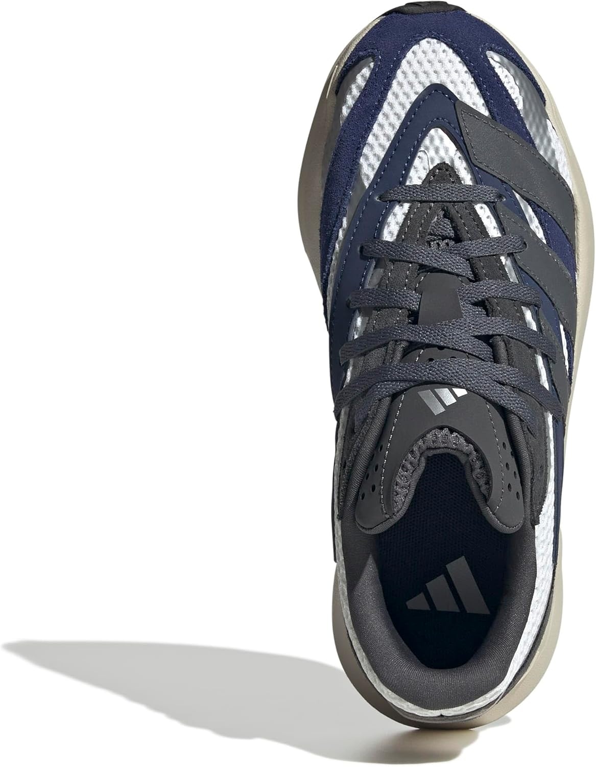 image:imageadidas Boys Lightblaze Lace Up SneakersWhiteDark BlueGrey