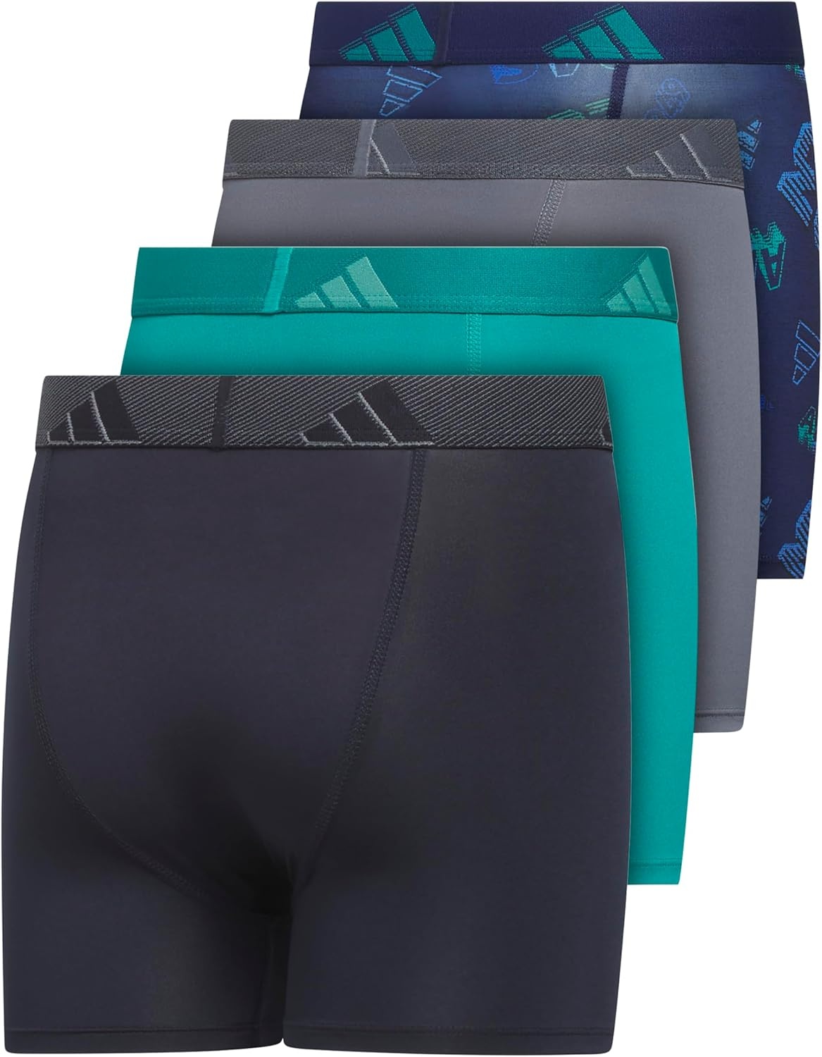 image:imageadidas Boys Performance Microfiber Boxer Briefs 4Pack or 3Pack Kids Graphic UnderwearPerformance 3 Maniadark Bluelegend Inkeqt GreenOnix GreyEqt GreenGraphic