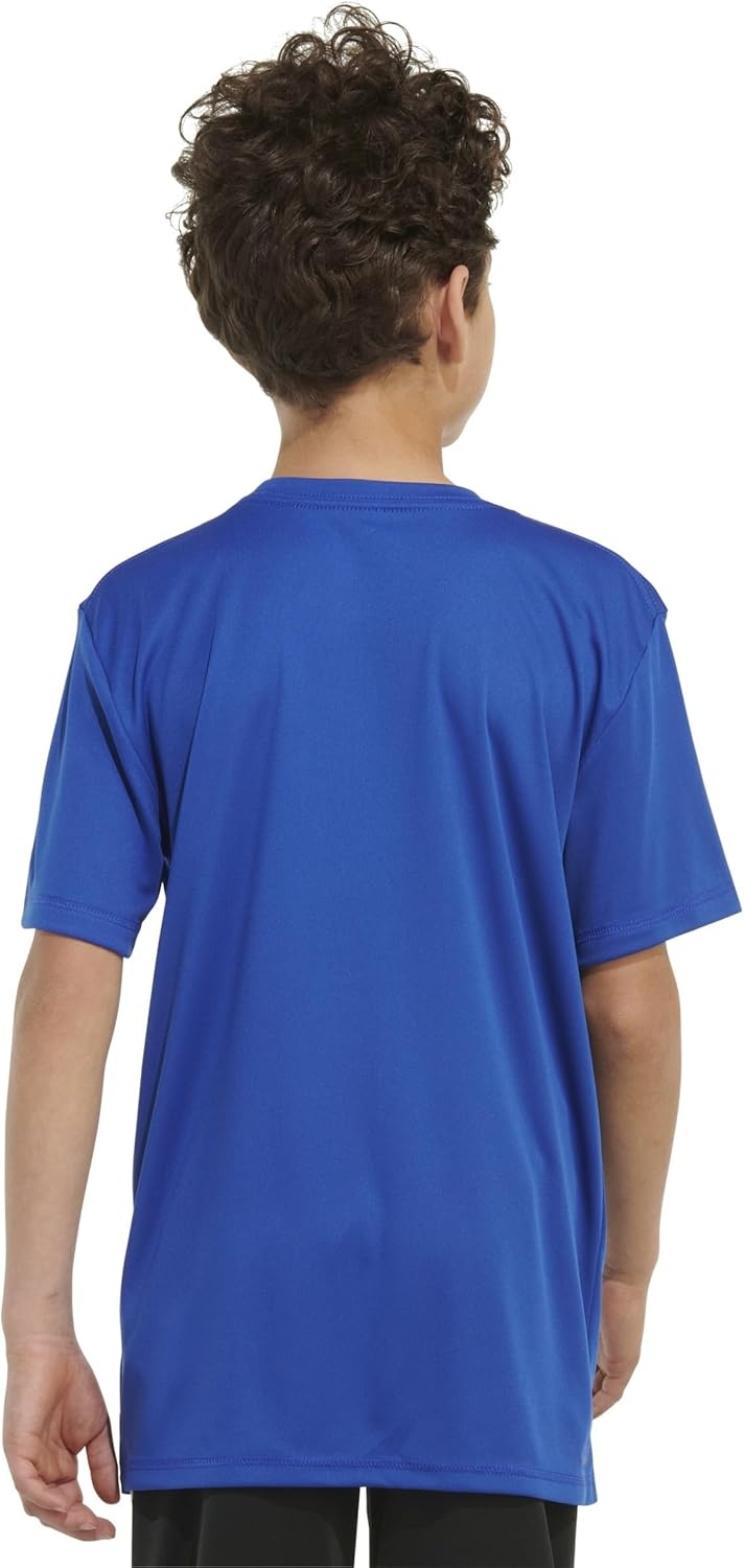 image:imageadidas Boys Short Sleeve Aeroready Performance Logo Tee TShirtTeam Royal Blue
