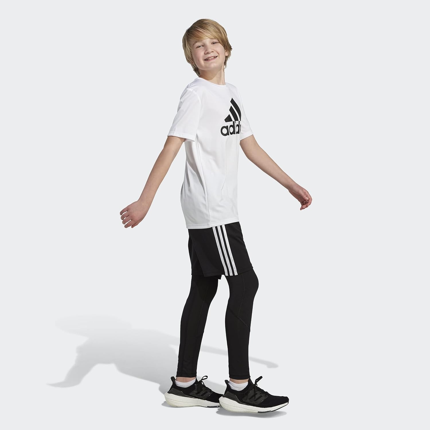 image:imageadidas Boys Short Sleeve Aeroready Performance Logo Tee TShirtWhite