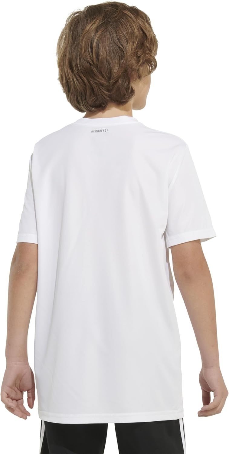 image:imageadidas Boys Short Sleeve Aeroready Performance Logo Tee TShirtWhite