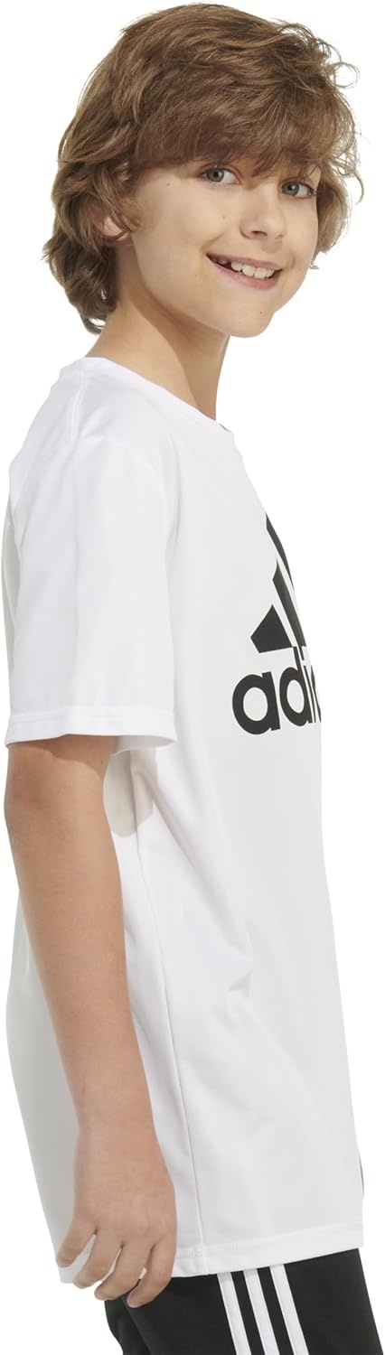 image:imageadidas Boys Short Sleeve Aeroready Performance Logo Tee TShirtWhite