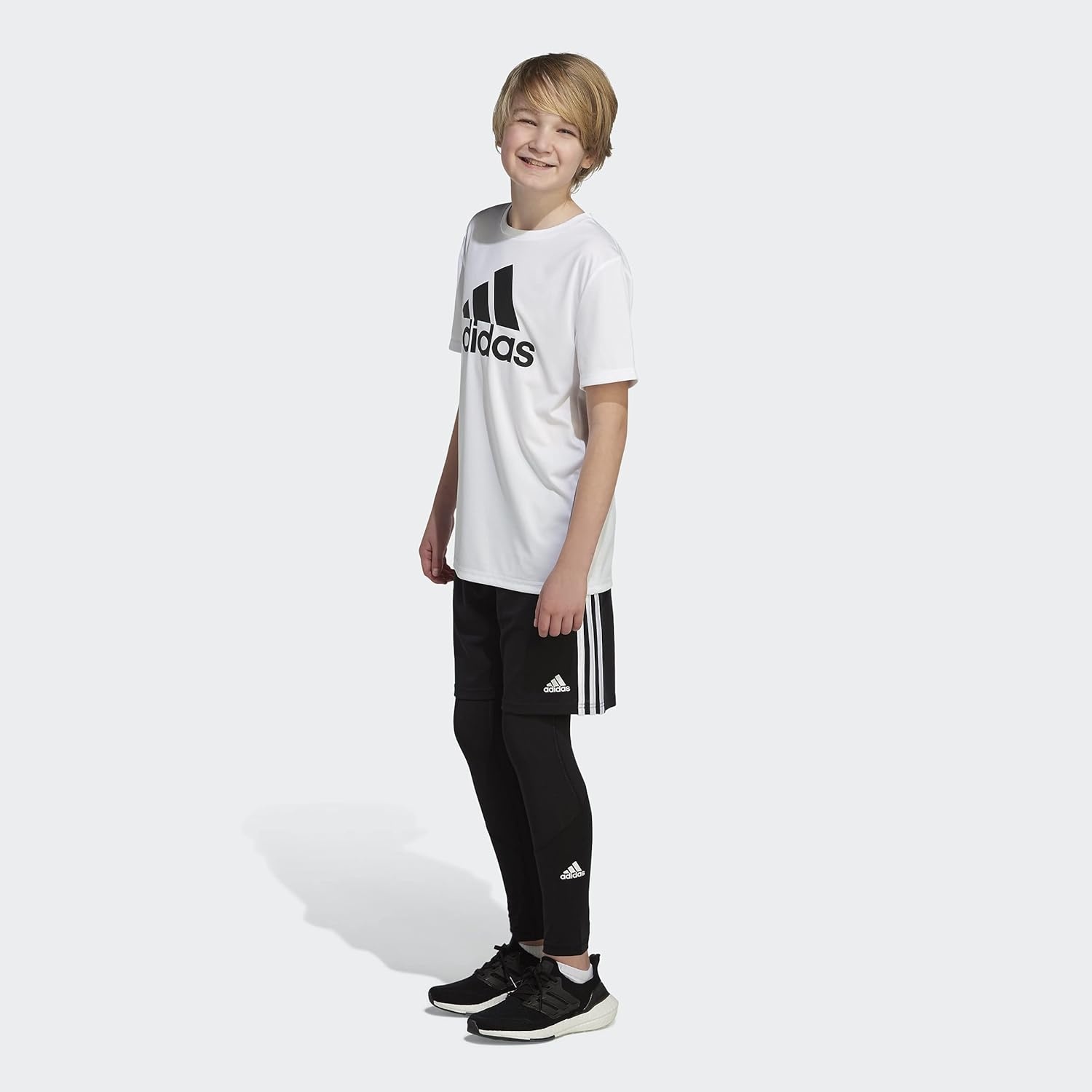 image:imageadidas Boys Short Sleeve Aeroready Performance Logo Tee TShirtWhite