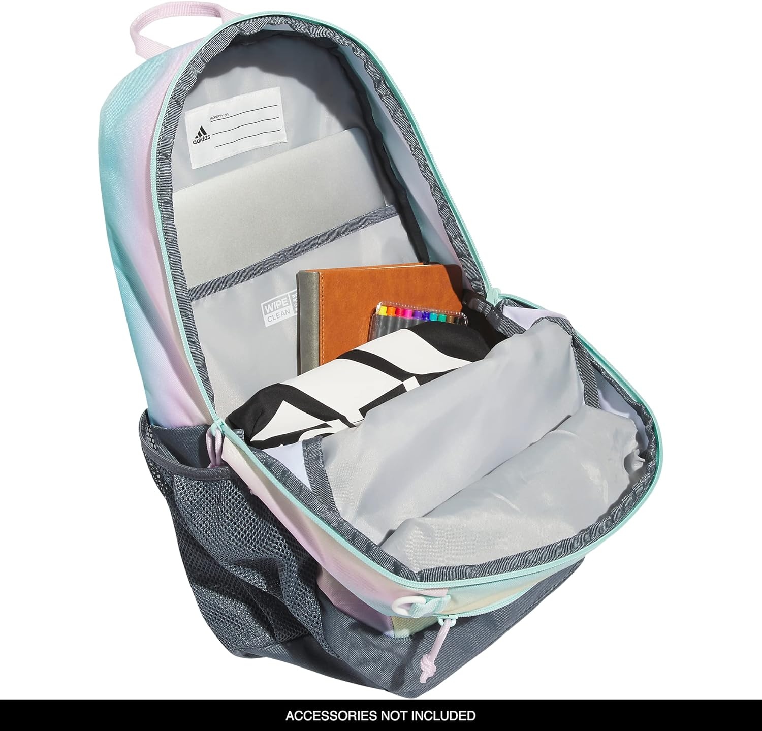 image:imageadidas Creator School Backpack for Girls amp Boys Durable BookbagGradient Flash AquaOnix GreyWhite