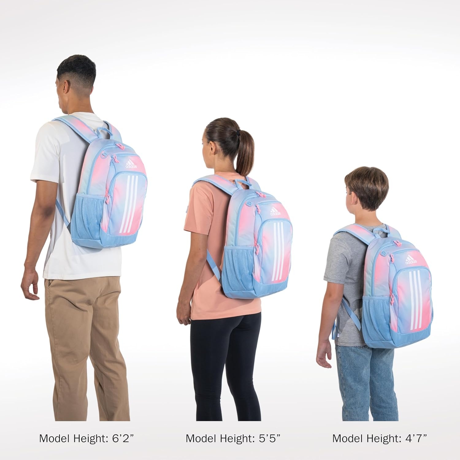 image:imageadidas Creator School Backpack for Girls amp Boys Durable BookbagGradient Rose Tone PinkOnix Grey