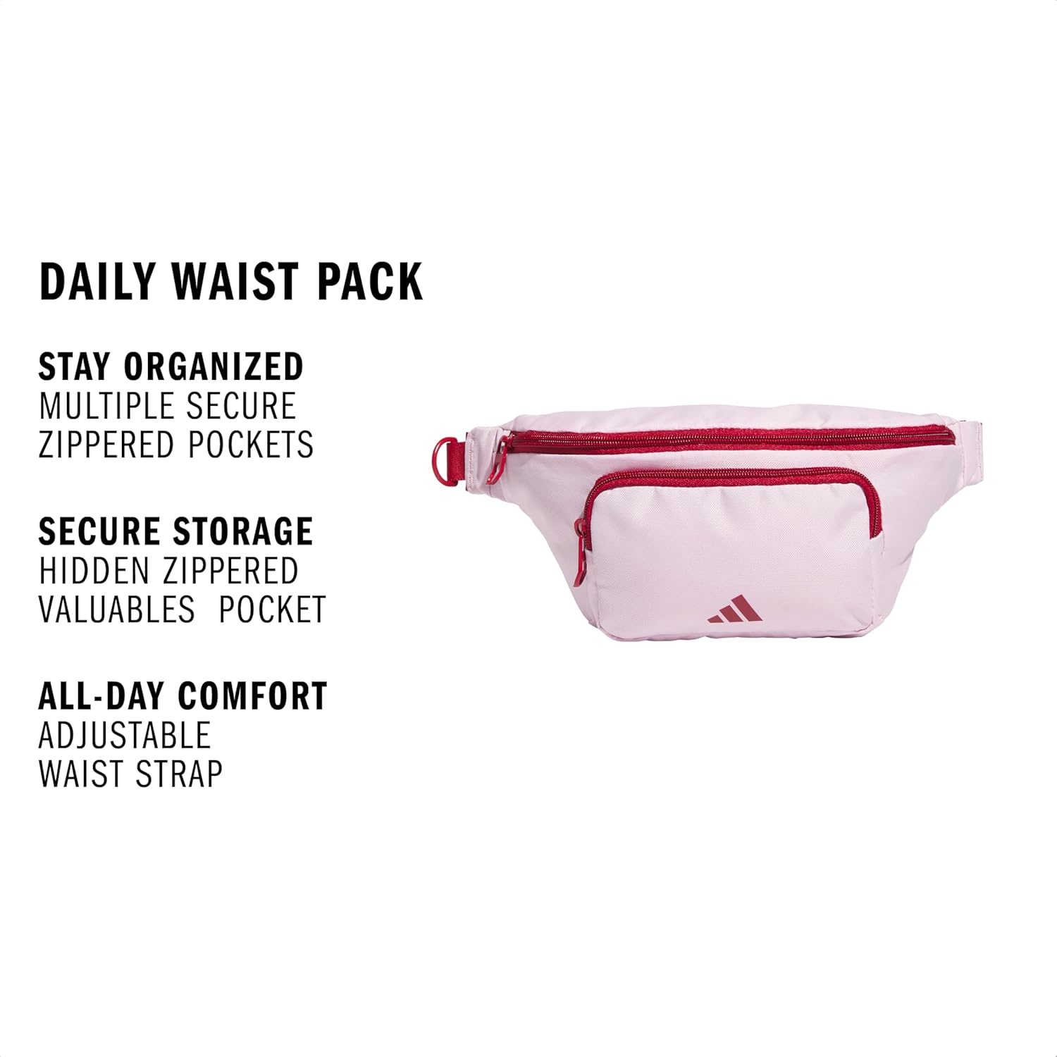 image:imageadidas Daily Waist Bag Everyday Fanny PackClear PinkActive Maroon