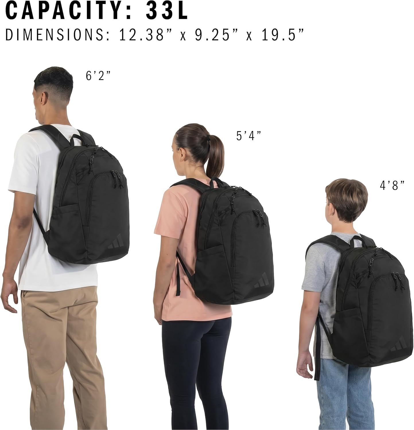 image:imageadidas Defender 5 Backpack for Sports Gym School and Travel 33LBlackBlack