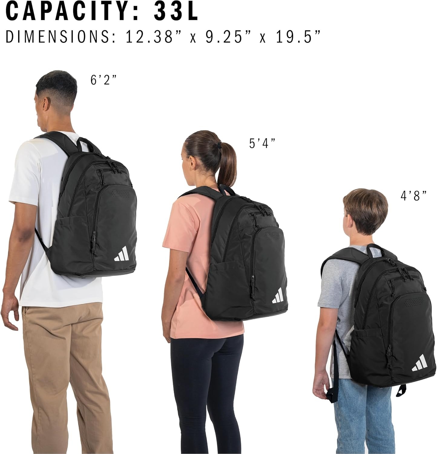 image:imageadidas Defender 5 Backpack for Sports Gym School and Travel 33LBlackWhite