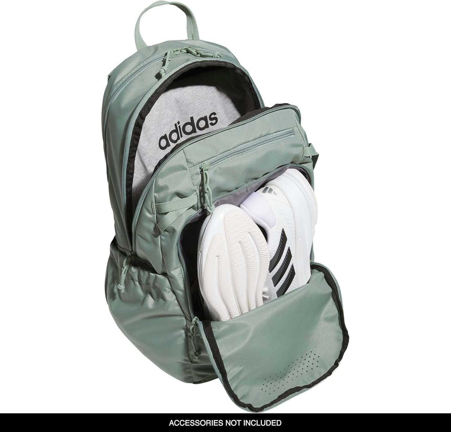 image:imageadidas Defender 5 Backpack for Sports Gym School and Travel 33LSilver GreenWhite