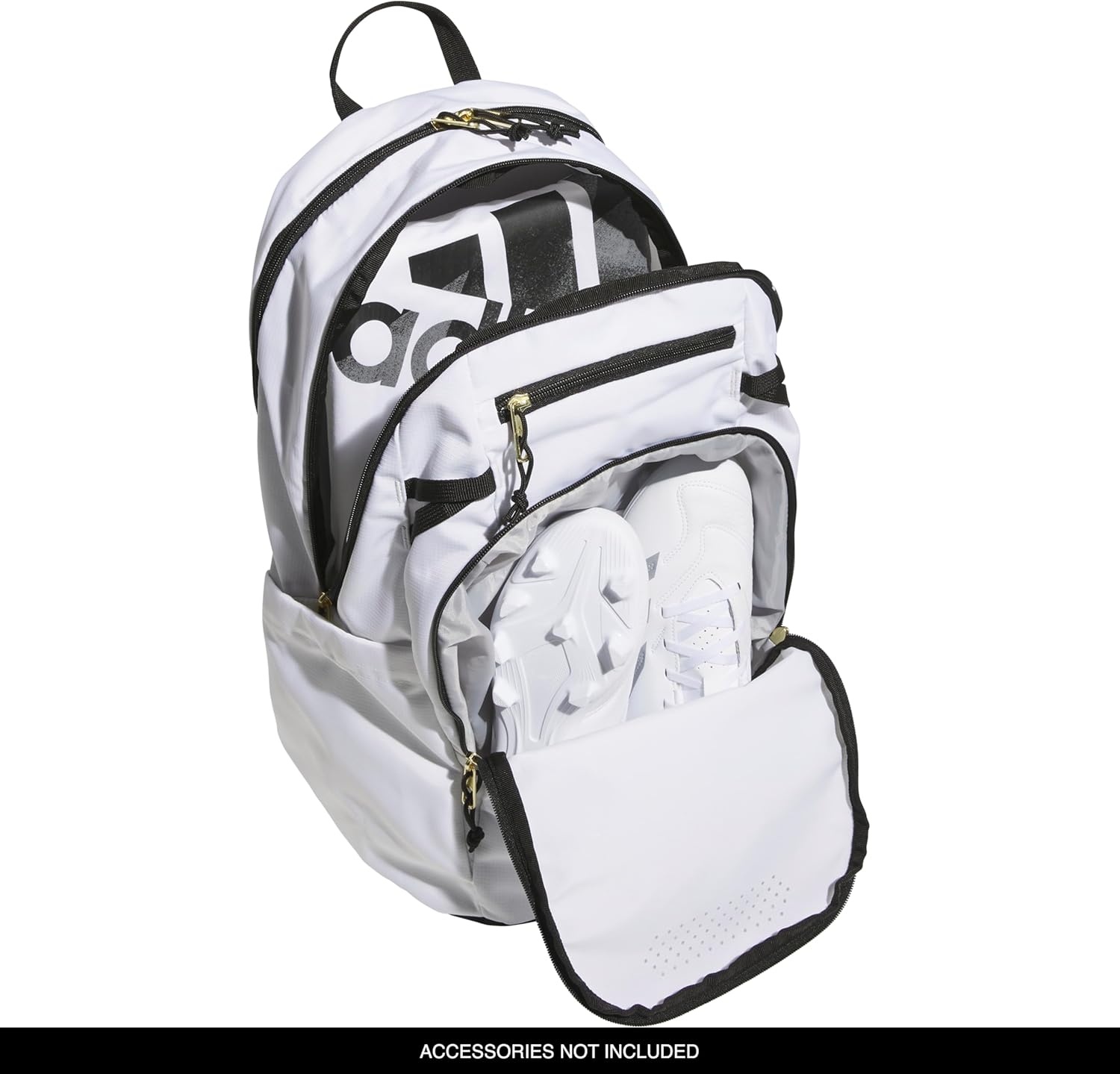 image:imageadidas Defender 5 Backpack for Sports Gym School and Travel 33LWhiteGold MetallicBlack