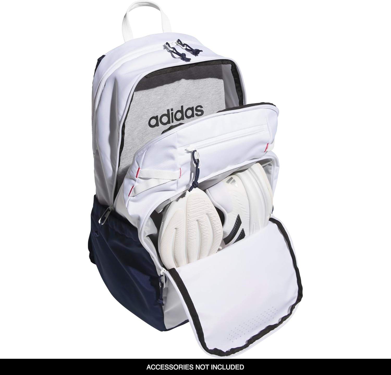 image:imageadidas Defender 5 Backpack for Sports Gym School and Travel 33LWhiteNight IndigoPure Ruby Red