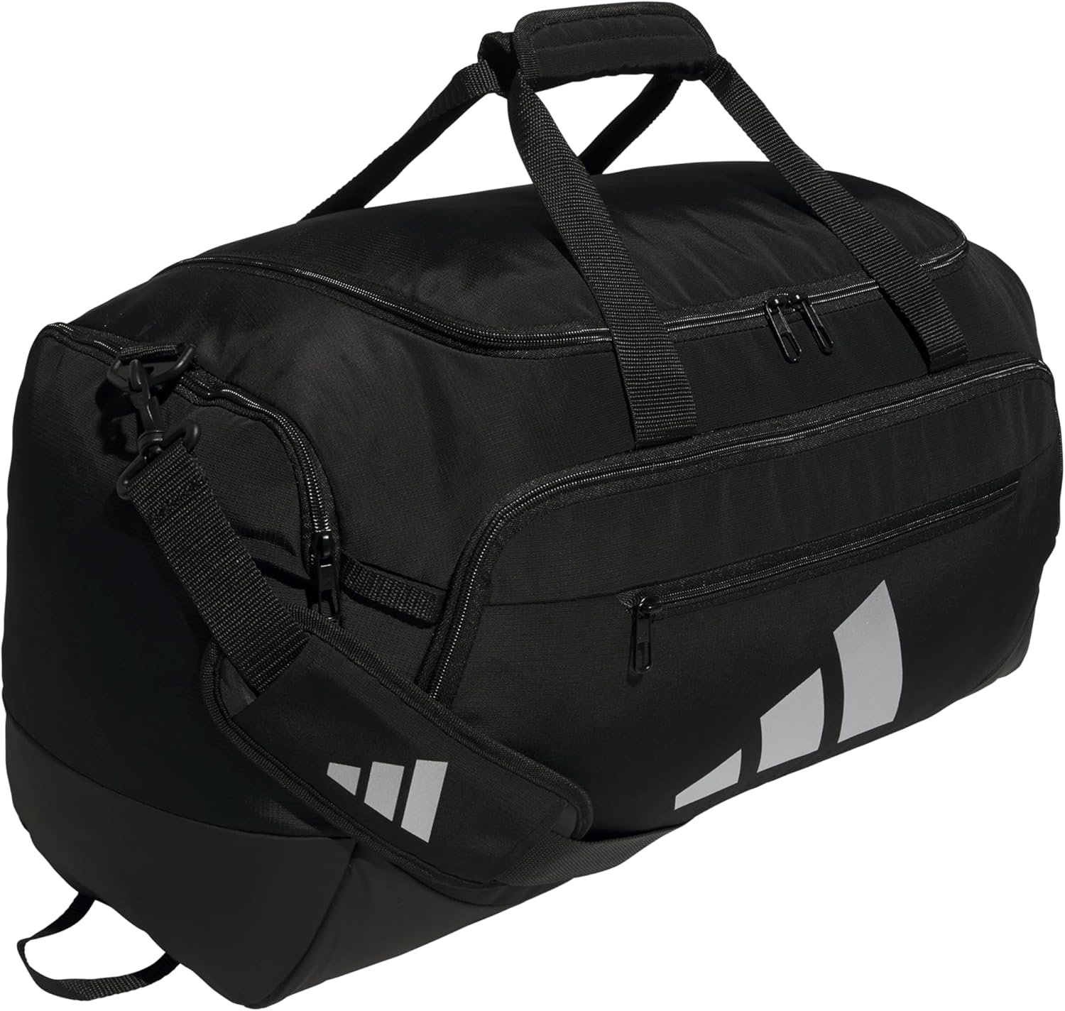 image:imageadidas Defender 5 Duffel Bag Premium Duffle for Sports Gym amp TravelBlackSilver Metallic
