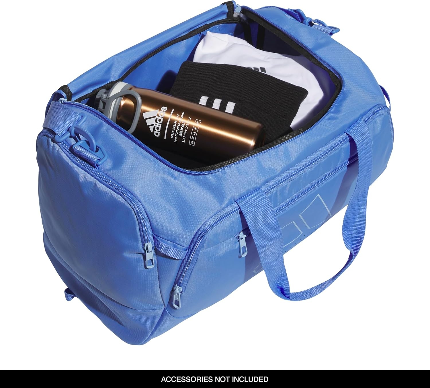 image:imageadidas Defender 5 Duffel Bag Premium Duffle for Sports Gym amp TravelBlue FusionGlow Blue