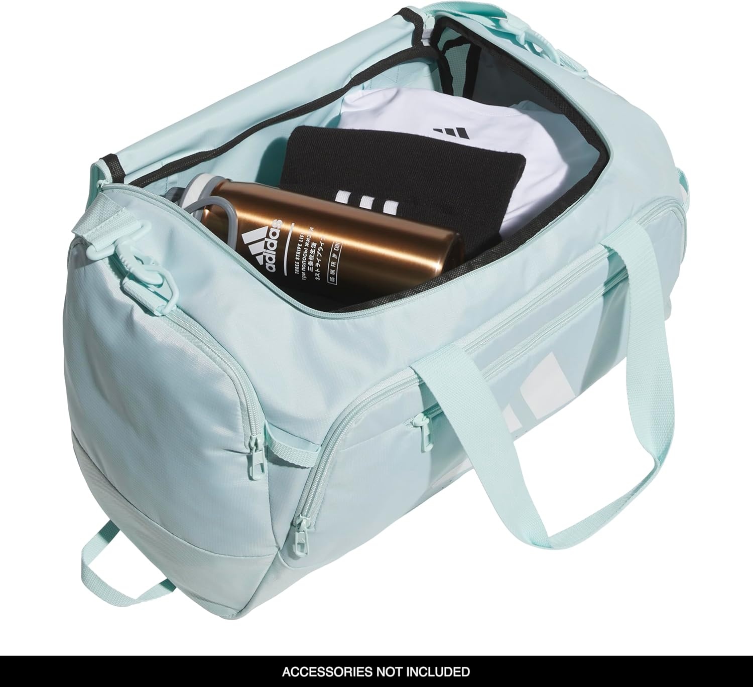 image:imageadidas Defender 5 Duffel Bag Premium Duffle for Sports Gym amp TravelHalo Mint GreenWhite
