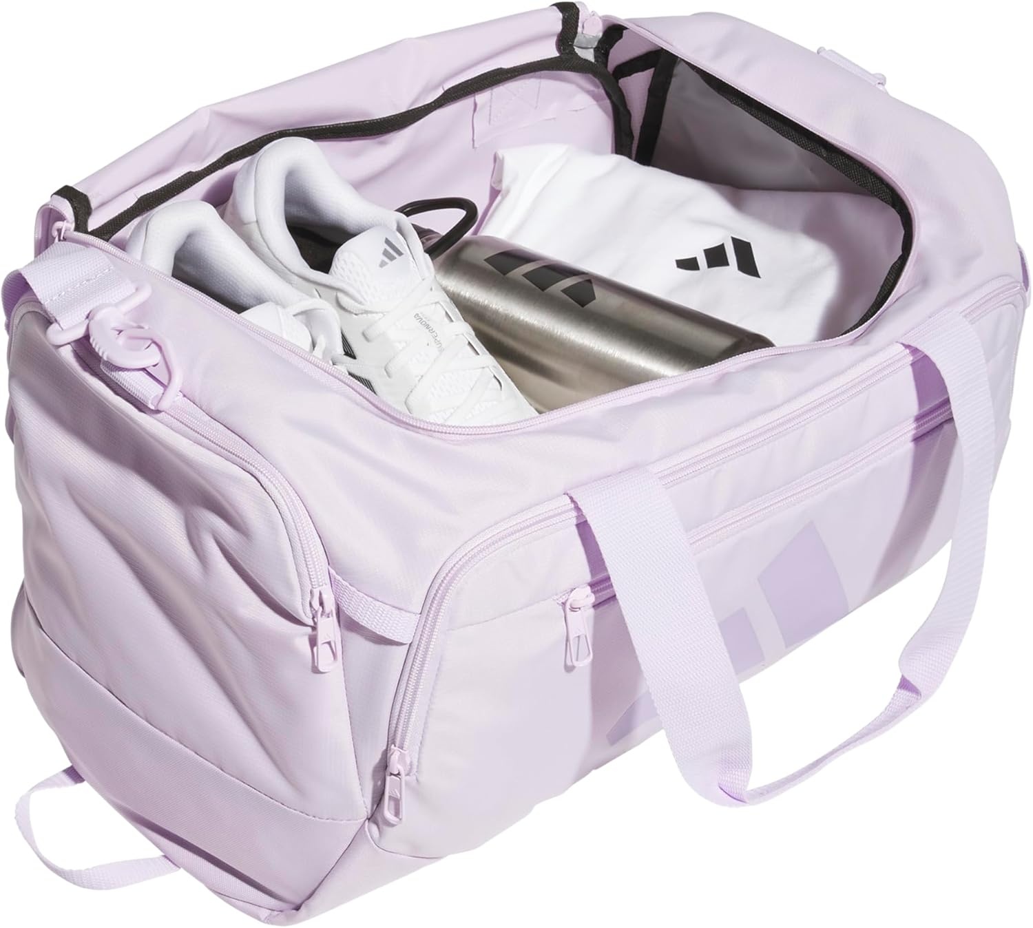 image:imageadidas Defender 5 Duffel Bag Premium Duffle for Sports Gym amp TravelIce LavenderPowder Plum Purple