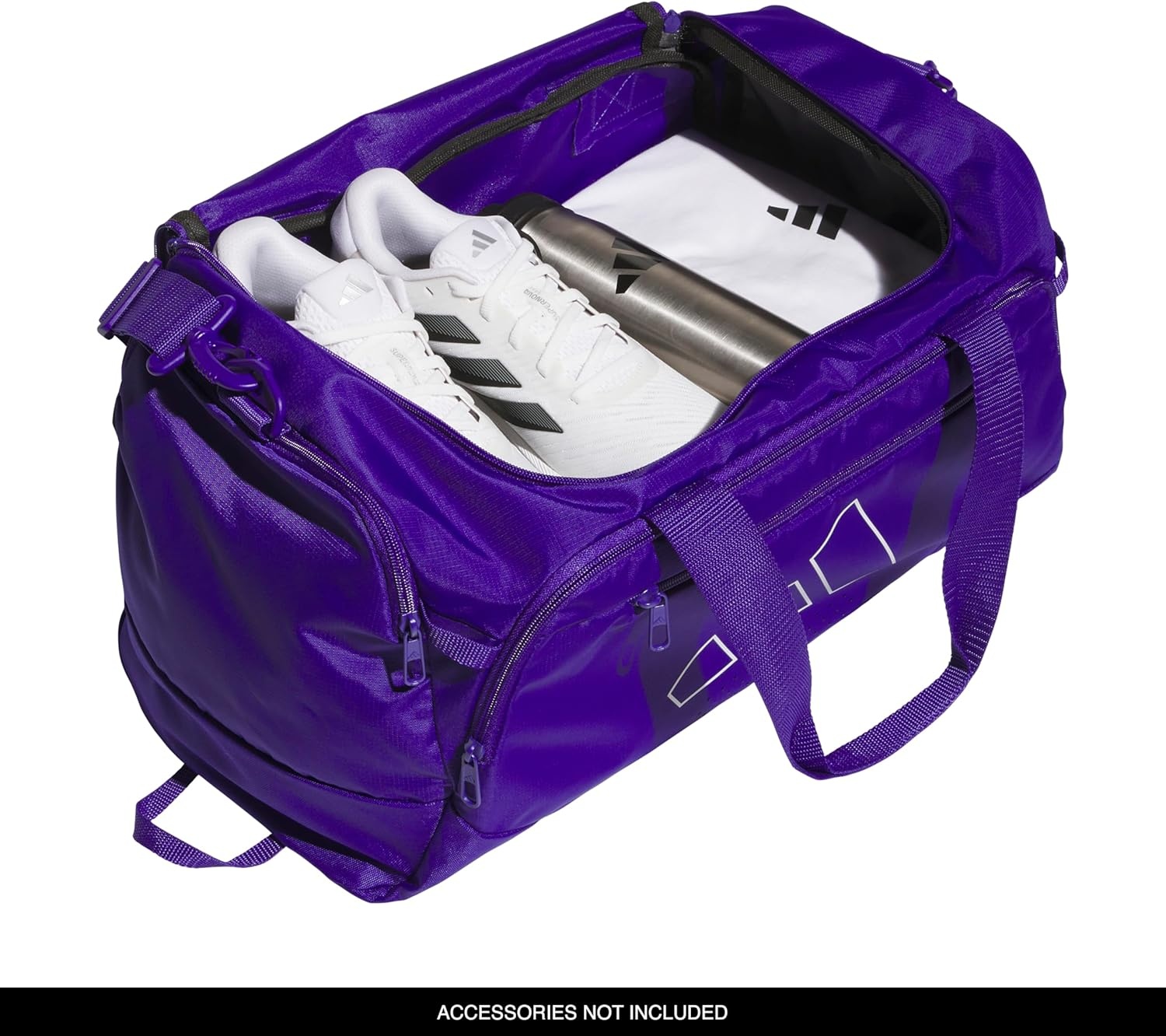 image:imageadidas Defender 5 Duffel Bag Premium Duffle for Sports Gym amp TravelPure PurpleWhite