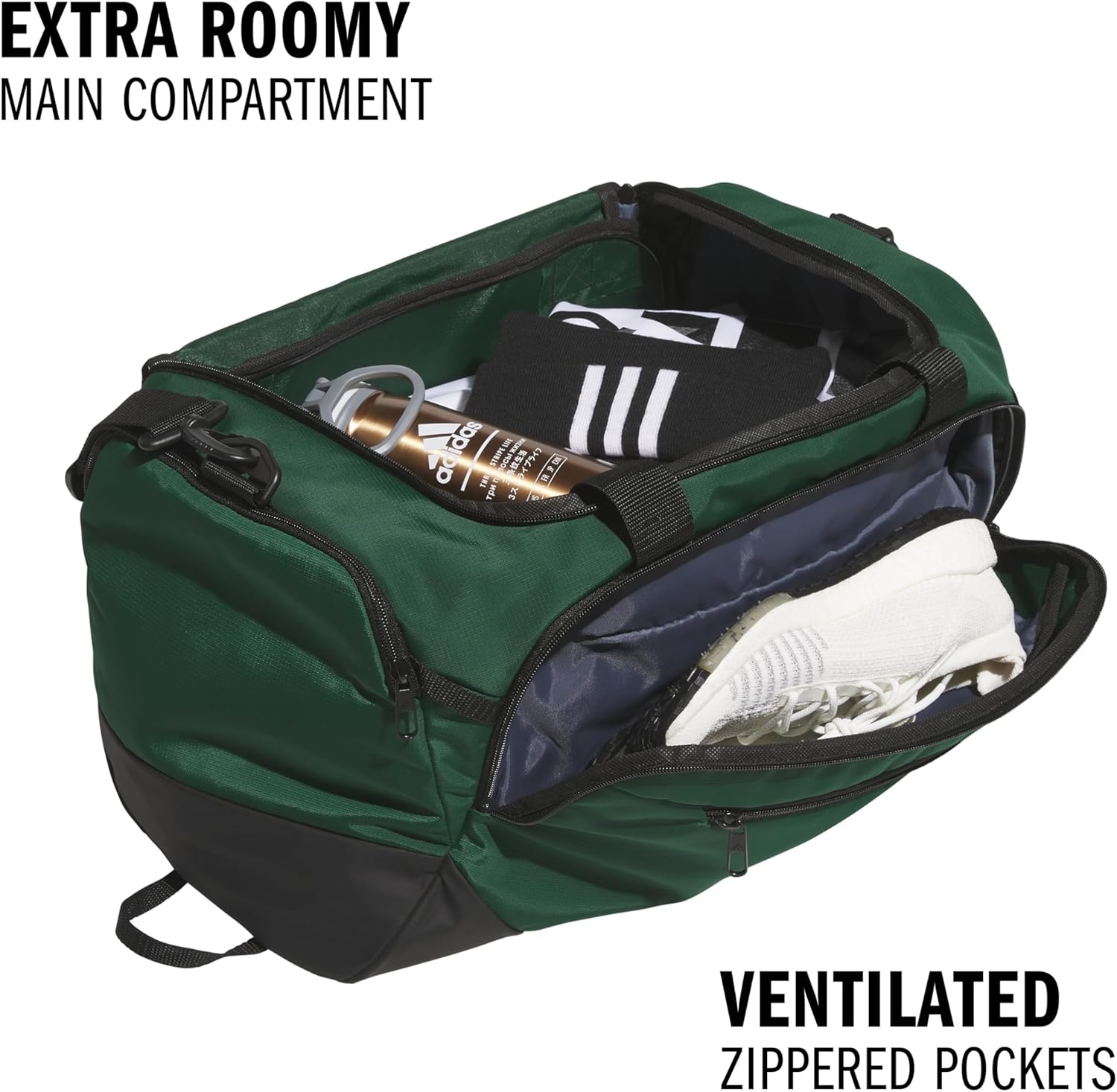 image:imageadidas Defender 5 Duffel Bag Premium Duffle for Sports Gym amp TravelTeam Dark Green