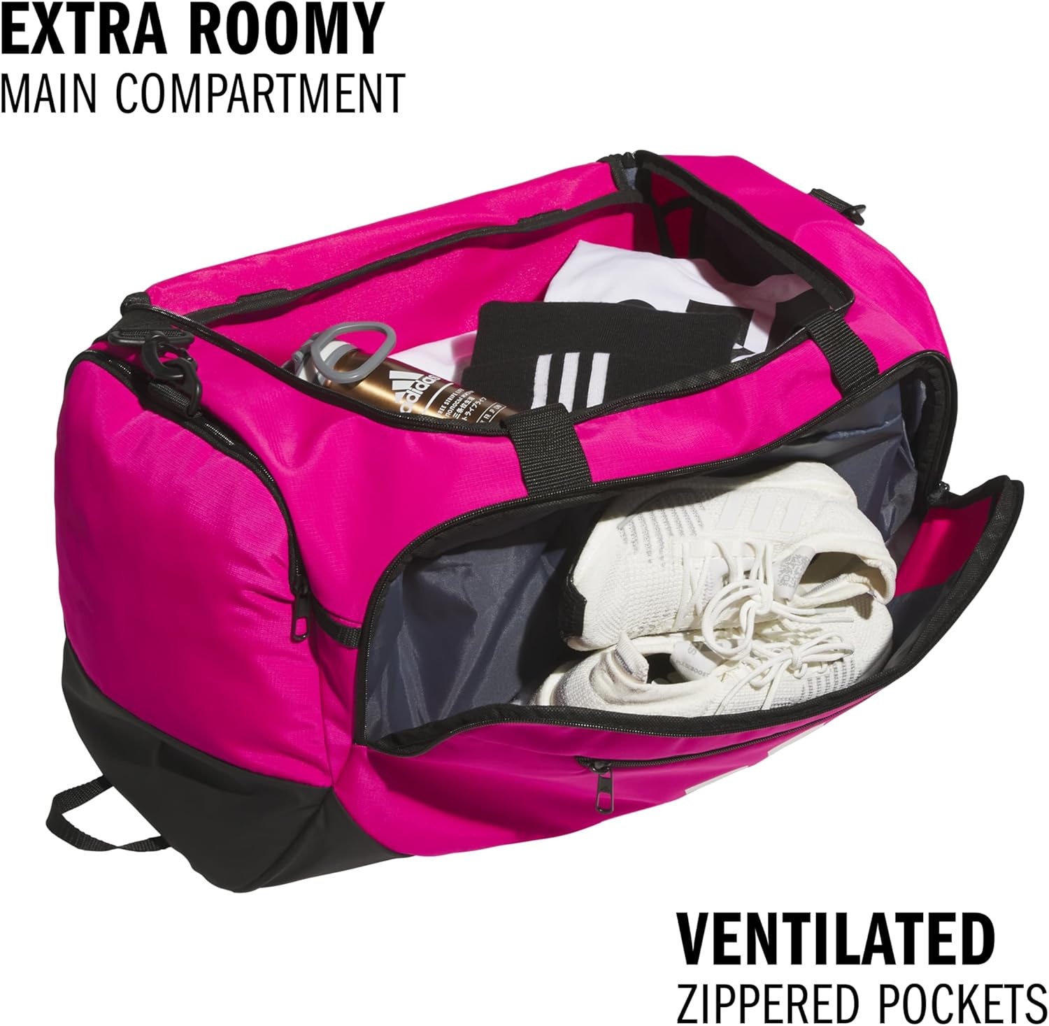 image:imageadidas Defender 5 Duffel Bag Premium Duffle for Sports Gym amp TravelTeam Shock Pink 2