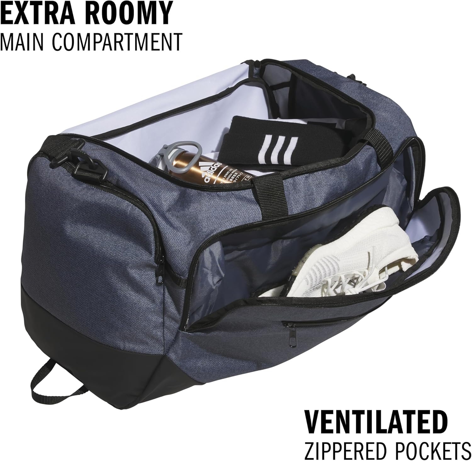 image:imageadidas Defender 5 Duffel Bag Premium Duffle for Sports Gym amp TravelTwill Onix GreyBlack