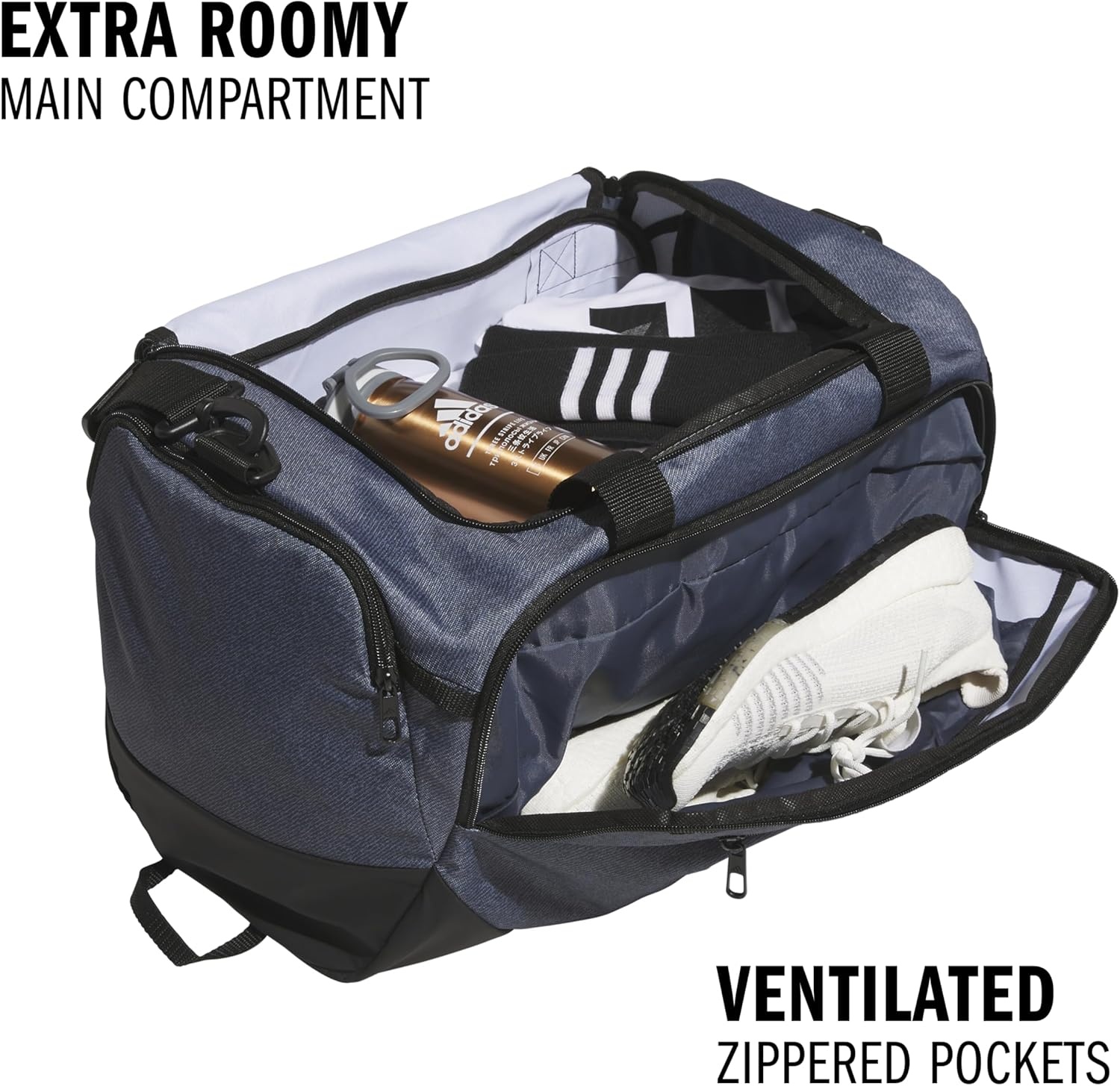 image:imageadidas Defender 5 Duffel Bag Premium Duffle for Sports Gym amp TravelTwill Onix GreyBlack